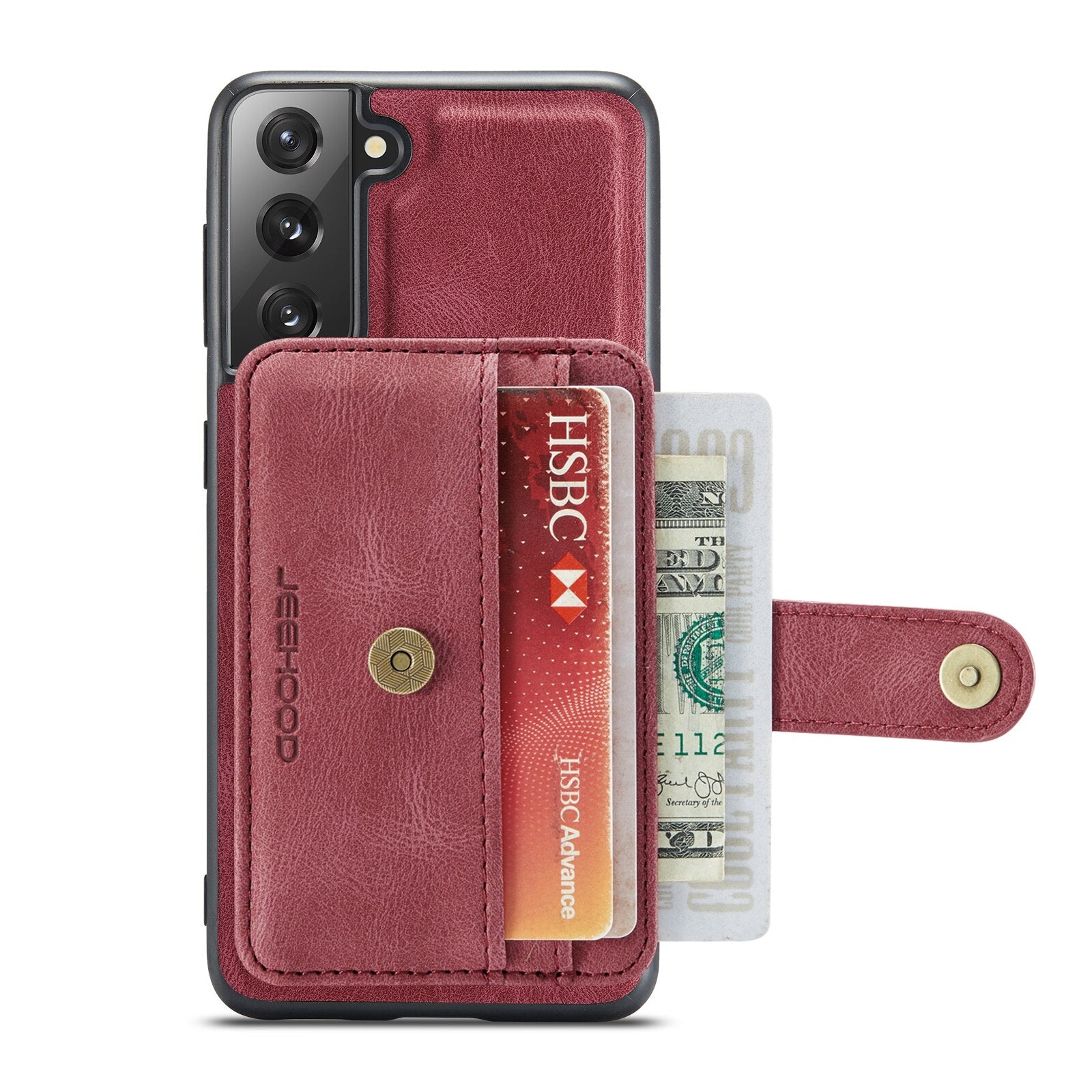 Luxury Magnetic Safe Leather Case Anti-theft brush For Samsung Galaxy S22 Ultra S22+Plus Wallet Card Solt Bag Stand Holder Cover - 0 for Galaxy S21 FE / Red / United States Find Epic Store