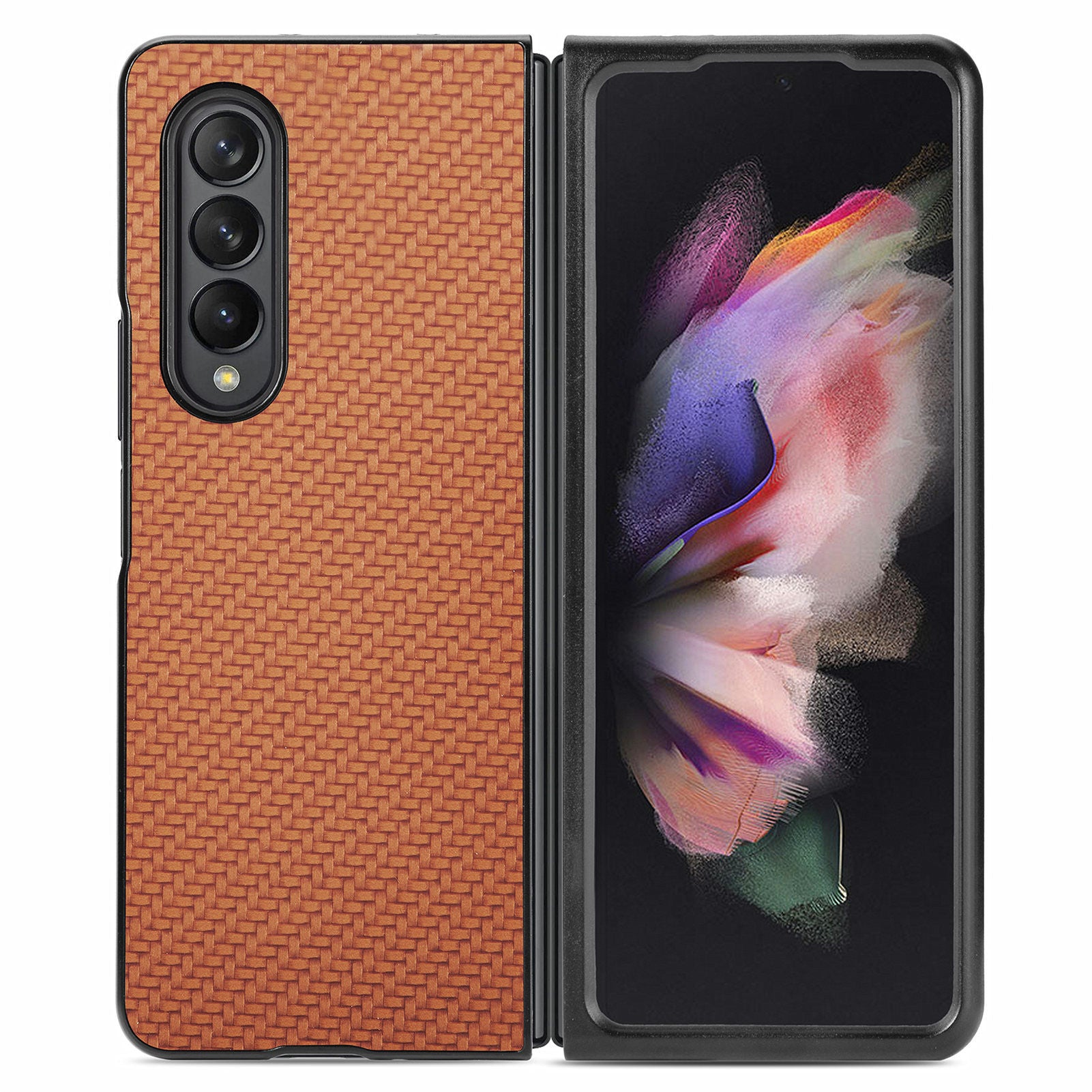 Case For Samsung Galaxy Z Fold 4 Carbon Fiber ,Samsung Galaxy Z Fold 3 Carbon Fiber Matte Slim Light Anti-Drop Case - 0 For Galaxy Z Fold 3 / Brown / United States Find Epic Store