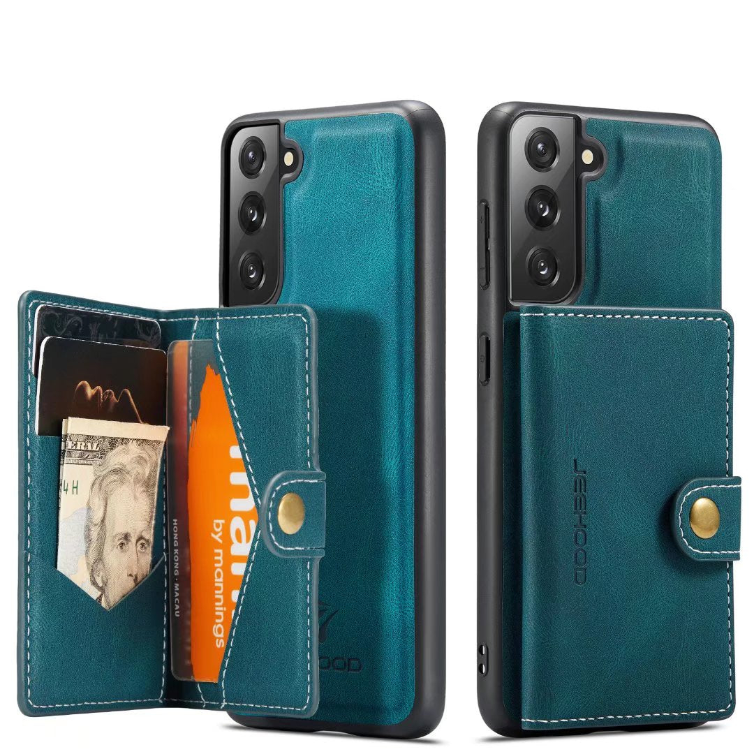 Magnetic Case For Samsung Galaxy S22 Ultra S22+ Plus S21 FE Leather Wallet Card Solt Bag Case For Samsung Galaxy S22 Ultra 5G - 0 For Galaxy S22 / Blue / United States Find Epic Store