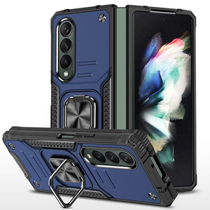 Case For Samsung Galaxy Z Fold 4 3 Case Camera Cover Built-in 360°Rotate Ring Stand Car Holder Magnetic Protective Shockproof Cover - 0 For Galaxy Z Fold 3 / Blue / United States Find Epic Store