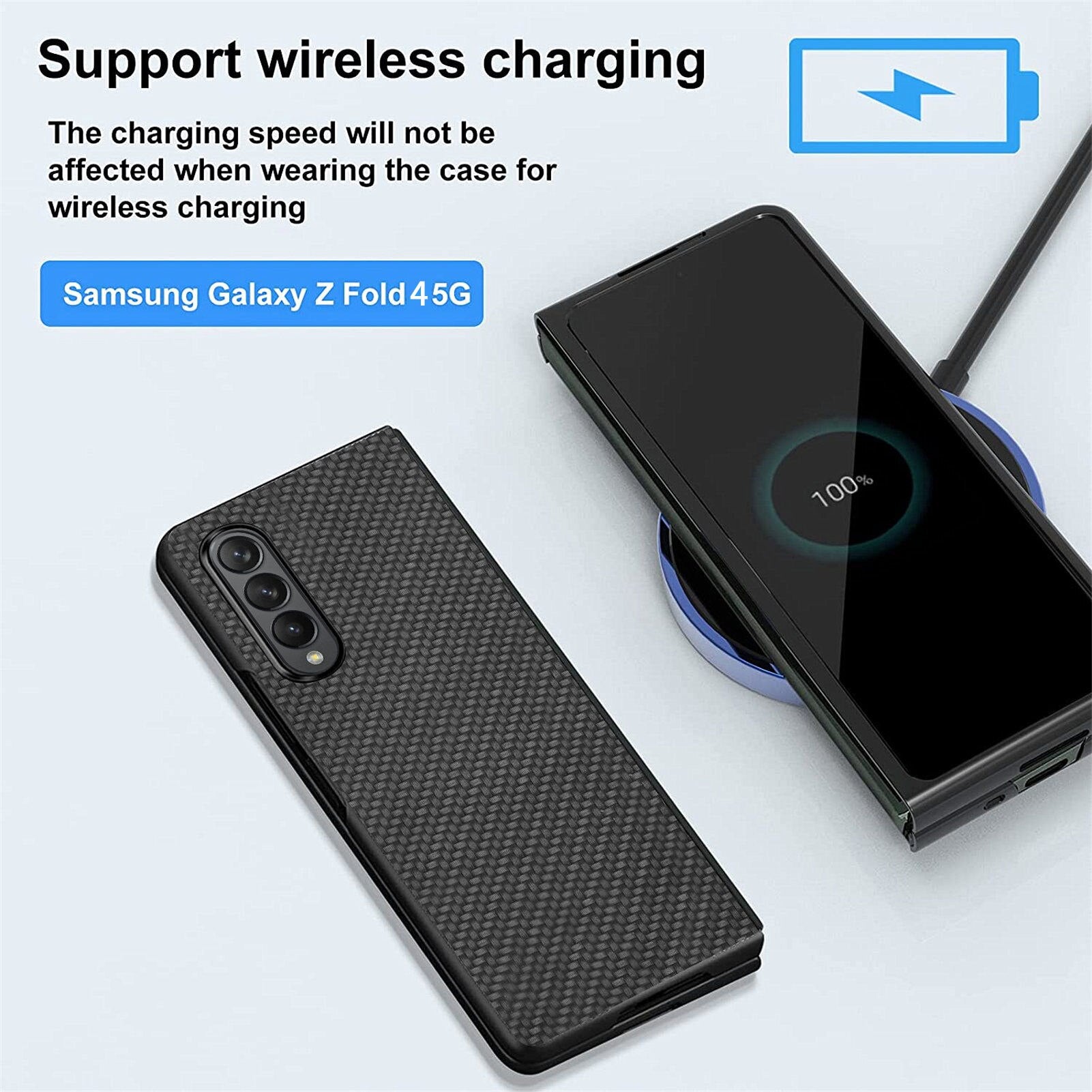 Case For Samsung Galaxy Z Fold 4 Carbon Fiber ,Samsung Galaxy Z Fold 3 Carbon Fiber Matte Slim Light Anti-Drop Case - 0 Find Epic Store