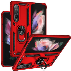 Case for Samsung Galaxy Z Fold 4 Fold 3, with Finger Ring Holder Kickstand, Military Grade Stand Cover Phone Cases for Z Fold4 - 0 Z Fold 3 / Red / United States Find Epic Store