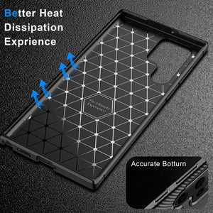 Case for Samsung Galaxy S22 Ultra, [Carbon Fiber Design][Grid Heat Dissipation Lining] Ultra Slim Shockproof Protective Case - 0 Find Epic Store