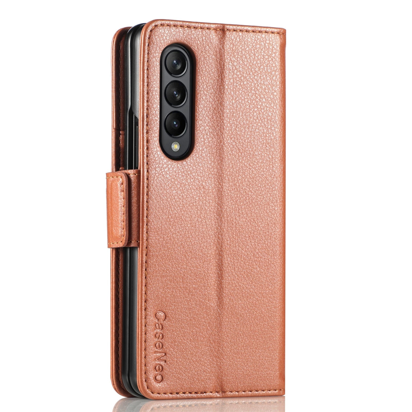 Premium Lychee Pattern Leather Case for Samsung Galaxy Z Fold 4 3 with Pen Holder Multifunctional Wallet Design Anti-Drop Cover - 0 For Galaxy Z Fold 3 / Brown / United States Find Epic Store