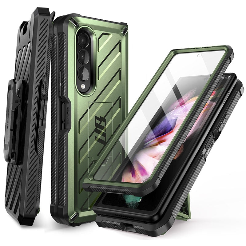 CASE For Samsung Galaxy Z Fold 3 5G (2021) UB Rugged Belt Clip Shockproof Protective Case with Built-in Screen Protector - 0 PC + TPU / Guldan / United States Find Epic Store
