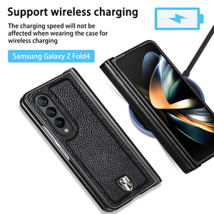 Genuine Leather Case for Samsung Galaxy Z Fold 4, Original Touch Slim Fit with Stand Function Anti-Drop Protection Cover - 0 Find Epic Store