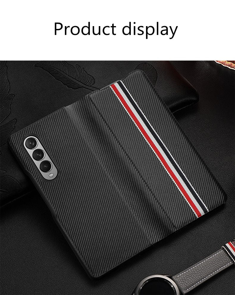 High Quality Fiber Grain Leather Case for Samsung Galaxy Z Fold 4 Anti-drop Lens and Screen Full Protection Folding Case - 0 Find Epic Store