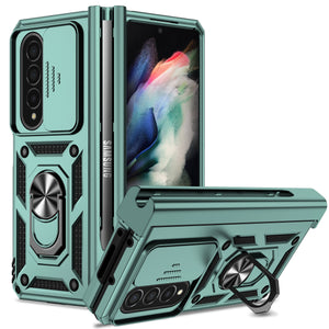 Case For Samsung Galaxy Z Fold 4 Slide Camera Lens Military Grade Bumpers Armor Cover for Samsung Galaxy Z Fold 4 - 0 For Galaxy Z Fold 4 / Midnight Green / United States Find Epic Store