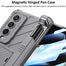 Magnetic Folding Armor Slide Pen Case for Samsung Galaxy Z Fold 4 5G with adjustable Bracket Anti-Drop Full Protection Cover - 0 Find Epic Store