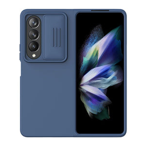 Case For Samsung Galaxy Z Fold 4 5G CamShield Silky Silicone Slide Camera Back Cover For Samsung Galaxy Z Fold 4 - 0 For Samsung Z Fold 4 / Blue / United States Find Epic Store