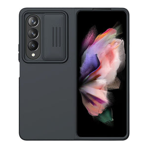 Case For Samsung Galaxy Z Fold 4 5G CamShield Silky Silicone Slide Camera Back Cover For Samsung Galaxy Z Fold 4 - 0 For Samsung Z Fold 4 / Black / United States Find Epic Store