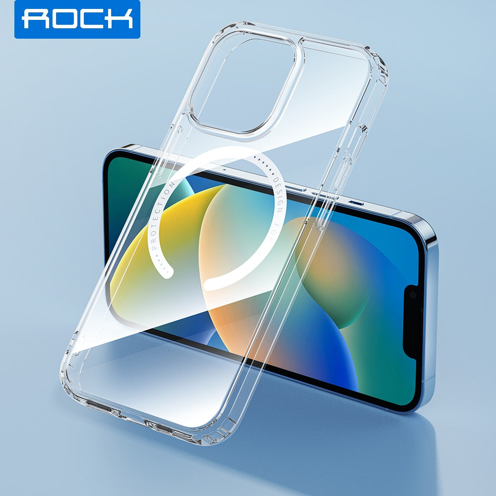 Rock for iPhone 14 Pro Max Magnetic Transparent Case, Cover for iPhone Wireless Charging Ultra Thin TPU Clear Case For iPhone 14 - 0 Find Epic Store