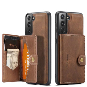 Magnetic Case For Samsung Galaxy S22 Ultra S22+ Plus S21 FE Leather Wallet Card Solt Bag Case For Samsung Galaxy S22 Ultra 5G - 0 For Galaxy S22 / Coffee / United States Find Epic Store