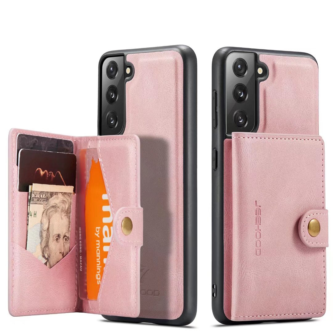 Magnetic Case For Samsung Galaxy S22 Ultra S22+ Plus S21 FE Leather Wallet Card Solt Bag Case For Samsung Galaxy S22 Ultra 5G - 0 For Galaxy S22 / Pink / United States Find Epic Store