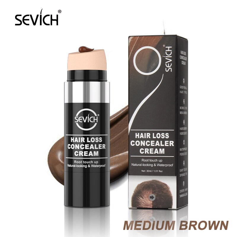 Sevich 30ml Waterproof Hair Loss Concealer Cream Unisex Natural-Looking Instantly Black Color Root Touch Up Hairline Concealer - 0 Med Brown Find Epic Store