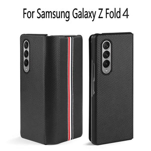 High Quality Fiber Grain Leather Case for Samsung Galaxy Z Fold 4 Anti-drop Lens and Screen Full Protection Folding Case - 0 Find Epic Store