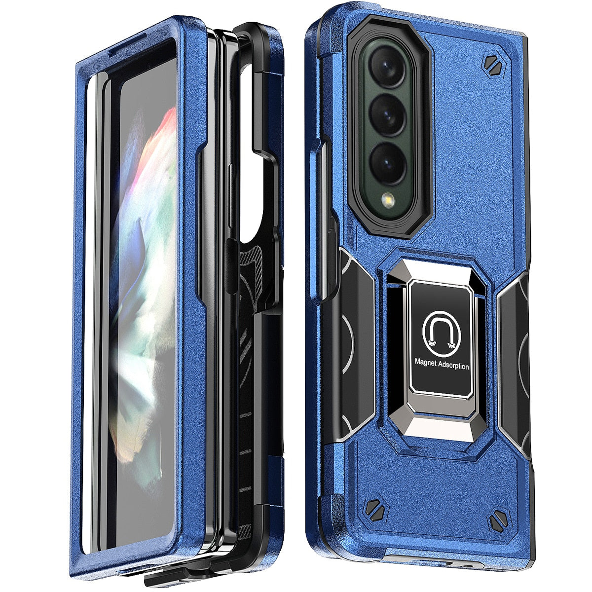 Case For Samsung Galaxy Z Fold 4 Shockproof TPU Bumper Cover Ring Stand Coque Fundas Protective Shell for Galaxy Z Fold 4 - 0 Find Epic Store