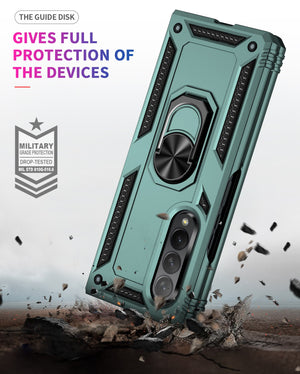 Case for Samsung Galaxy Z Fold 4 Fold 3, with Finger Ring Holder Kickstand, Military Grade Stand Cover Phone Cases for Z Fold4 - 0 Find Epic Store