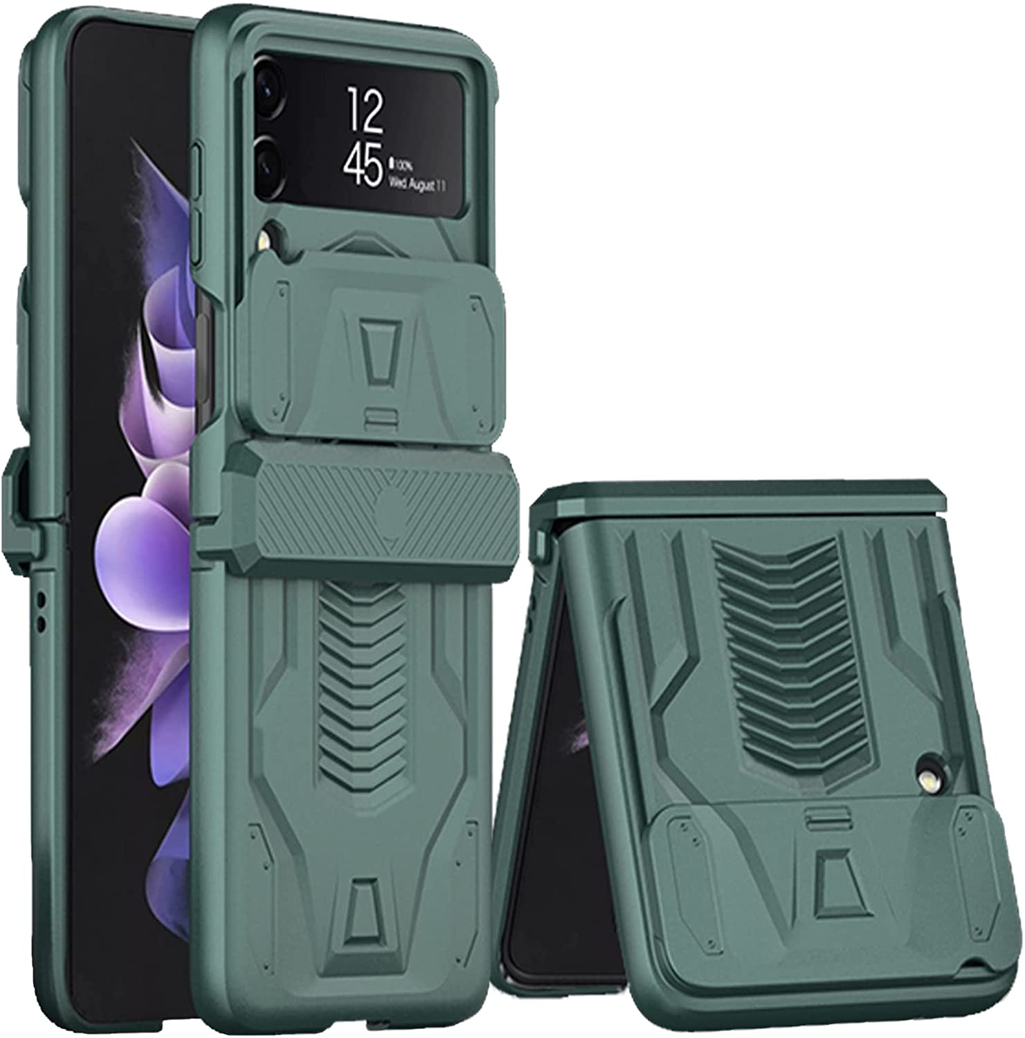 Military-Grade Armor Protection Case for Samsung Galaxy Z Flip4 Flip3 Hinge Protection Device Sliding Camera Protection Cover - 0 for Samsung Z Flip 3 / Green / United States Find Epic Store