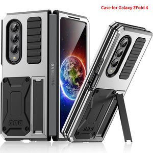 With Bracket+ Full Protective For Samsung Galaxy Z Fold 4 5G 2022 Case Kickstand Dual Layer Protective Shockproof for Z Fold4 - 0 for Samsung Z Fold 4 / Silver / United States Find Epic Store