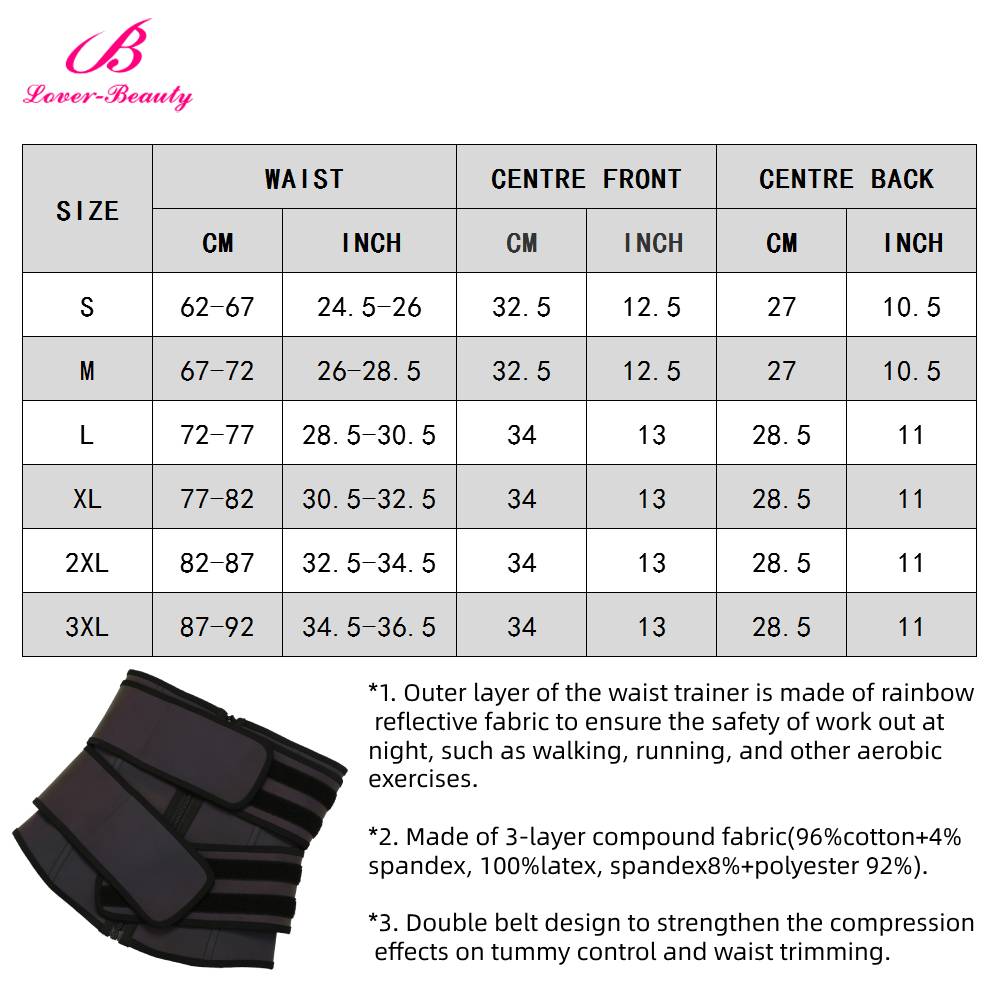 Reflective Waist Trainer High Compression Slimming Belt Latex Double Belt Waist Trimmer Weight Loss Tummy Contorl Shapewear - 31205 Find Epic Store