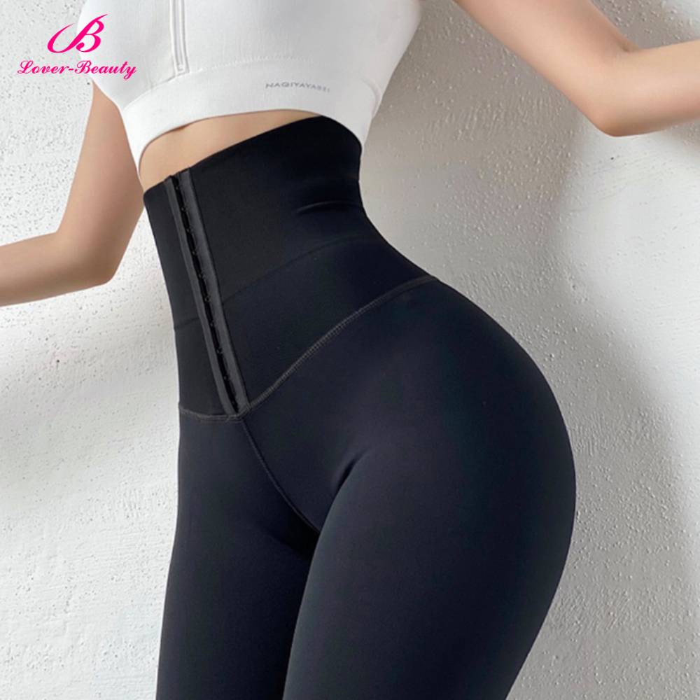 Women Waist Trainer High Waist Leggings Tummy Control Compression Slimming Pants 3 Row Hooks Body Shaper Workout Fitness Pants - 31205 Find Epic Store