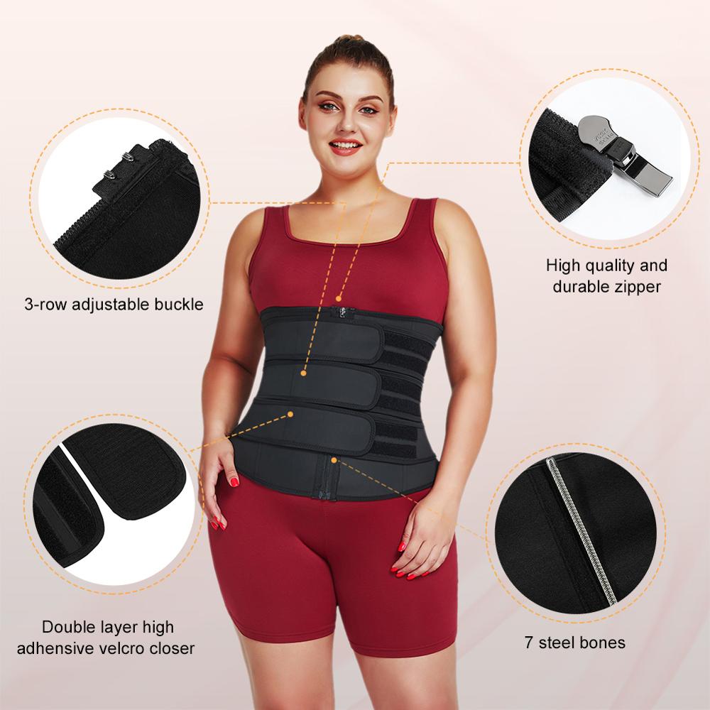 S-6XL Plus Size Women Latex Waist Trainer Body Shaper Hook Zipper Busters Waist Cincher Tops Slimming Shapewear Girdle - 31205 Find Epic Store