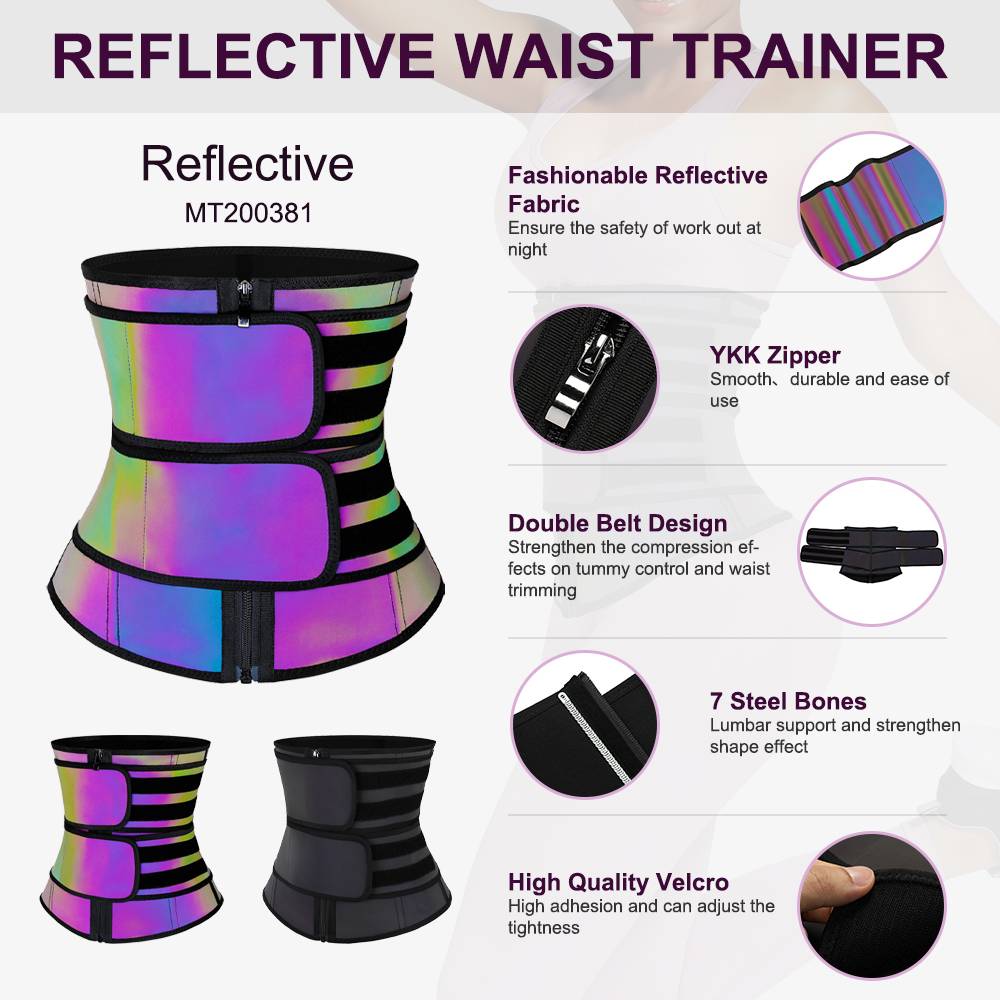 Reflective Waist Trainer High Compression Slimming Belt Latex Double Belt Waist Trimmer Weight Loss Tummy Contorl Shapewear - 31205 Find Epic Store
