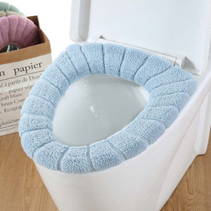 Universal Warm Soft Washable Toilet Seat Cover - blue Find Epic Store
