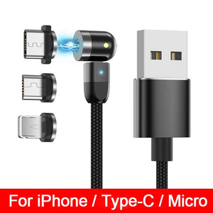 Magnetic USB Type C Micro Cable Fast Charge Magnet Phone Charger - Black and 3 Plug / 0.5m(1.6ft) Find Epic Store