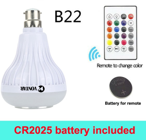 Wireless Bluetooth Speaker+12W RGB Bulb LED Lamp with Remote Control - Find Epic Store
