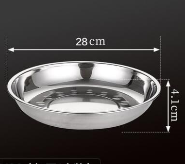 5pcs Camping 14-28cm Dia Stainless Steel Tableware Dinner Plate Food Container Salad Dessert Fruit Services Dish Tray - Find Epic Store