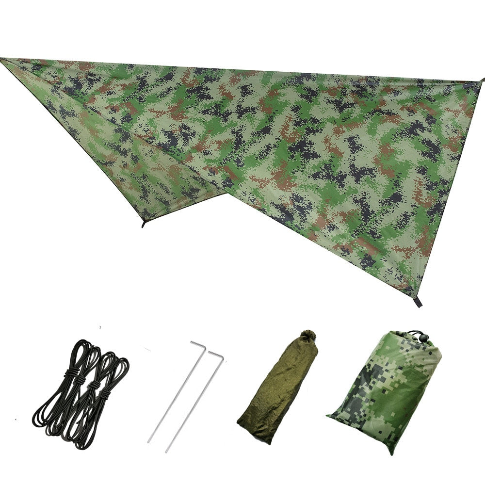 Waterproof Sun Shelter ultralight tarp Anti UV Beach Tent Shade Camping Hammock Rain Fly Camping Sunshade Awning canopy pergola - Camouflage Find Epic Store