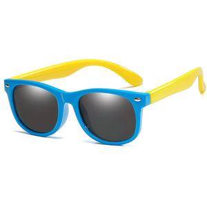 WarBlade Round Polarized Kids Sunglasses - blue yellow Find Epic Store