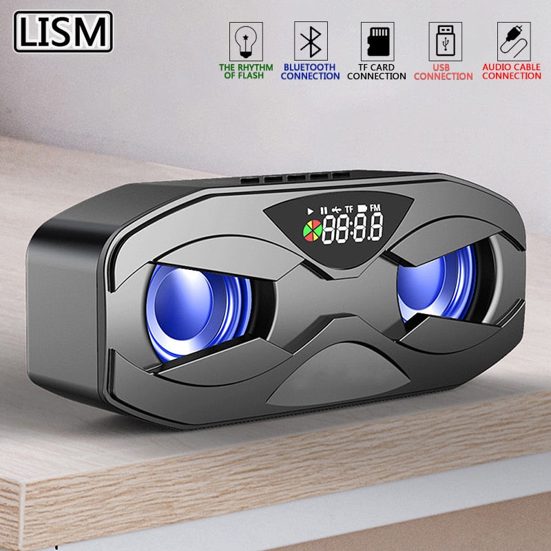 Bluetooth Speaker LED Rhythm Flash Wireless Loudspeaker FM Radio Alarm Clock - Find Epic Store