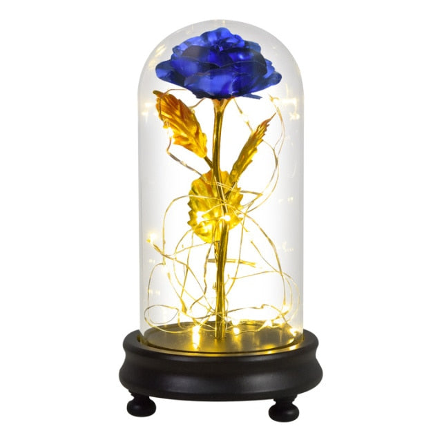 Beauty and The Beast Preserved Roses In Glass Galaxy Rose Flower LED Light Artificial Flowers Christmas Valentine Gift for Girls - Find Epic Store