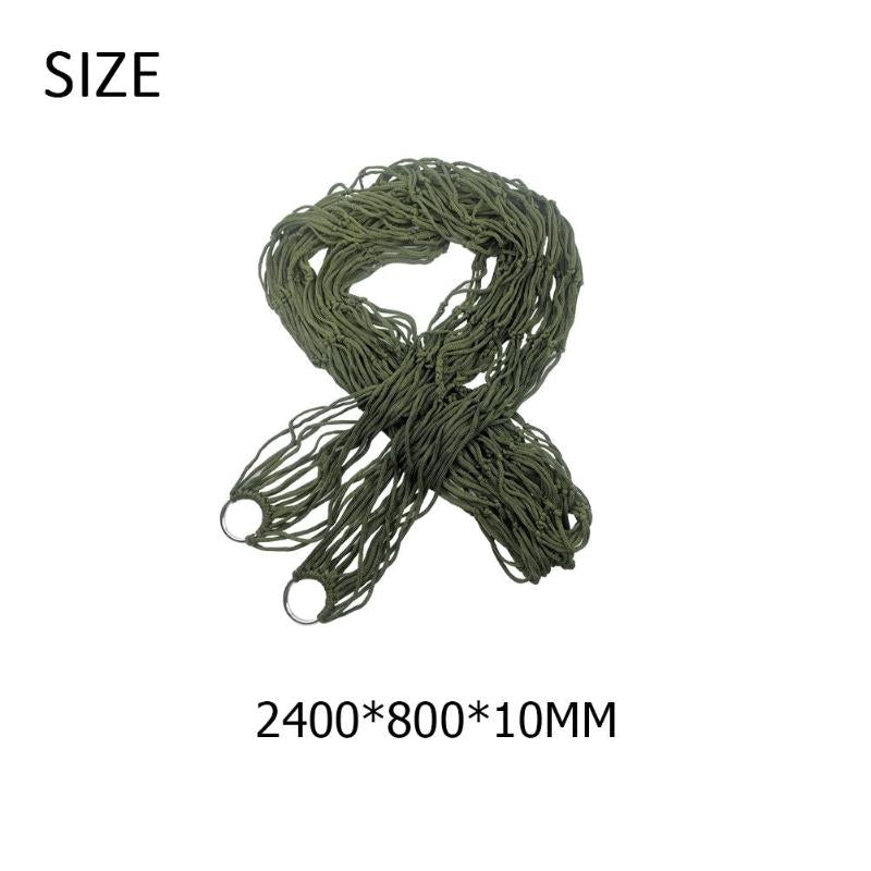 Nylon Hammock Garden Yard Hanging Mesh Net Sleeping Bed for Outdoors Siesta Rest Single Person Furniture Supplies - Army Green Find Epic Store