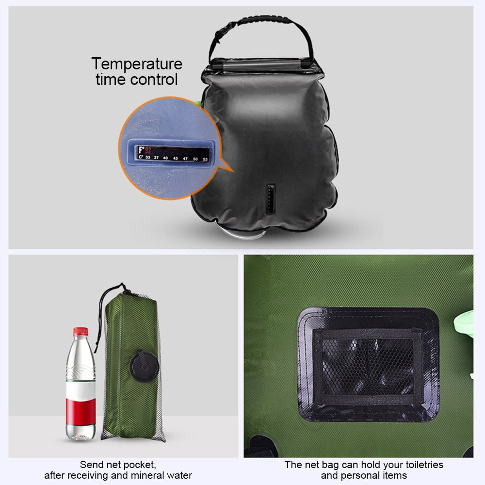 20L Water Bags Outdoor Camping Shower Bag Solar Heating Portable Folding Hiking Climbing Bath Equipment Shower Head Switchable - Find Epic Store