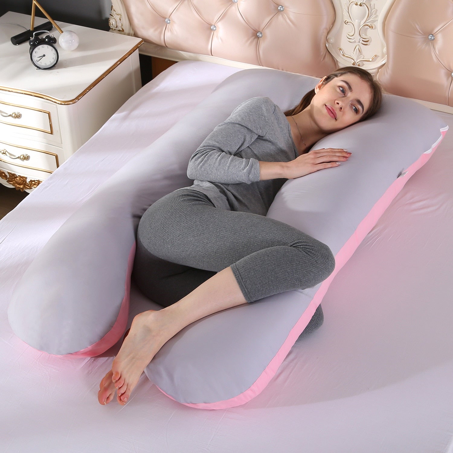 Sleeping Support Pillow For Pregnant Women - Pink-Grey Find Epic Store