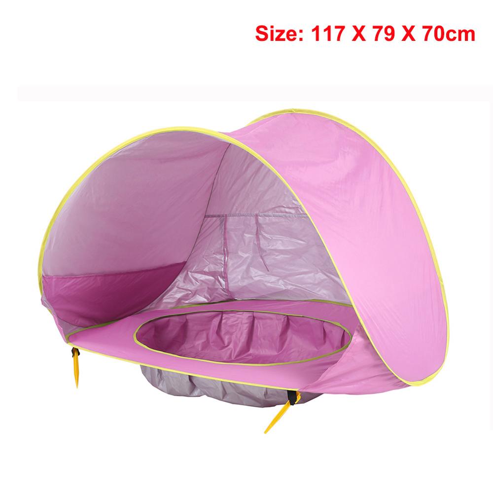 Kid Outdoor Camping Sunshade Baby Beach Tent Children Waterproof Pop Up sun Awning Tent BeachUV-protecting Sunshelter with Pool - As picture 7 Find Epic Store