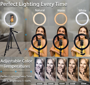 26cm Led Selfie Ring Light Bluetooth Remote Lamp Photography Tripod Holder - Find Epic Store