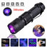 UV LED Flashlight Mini LED Torch 395nm Zoomable blacklight Wavelength Violet Light Pet Urine Scorpion Feminine hygiene Detector - Find Epic Store