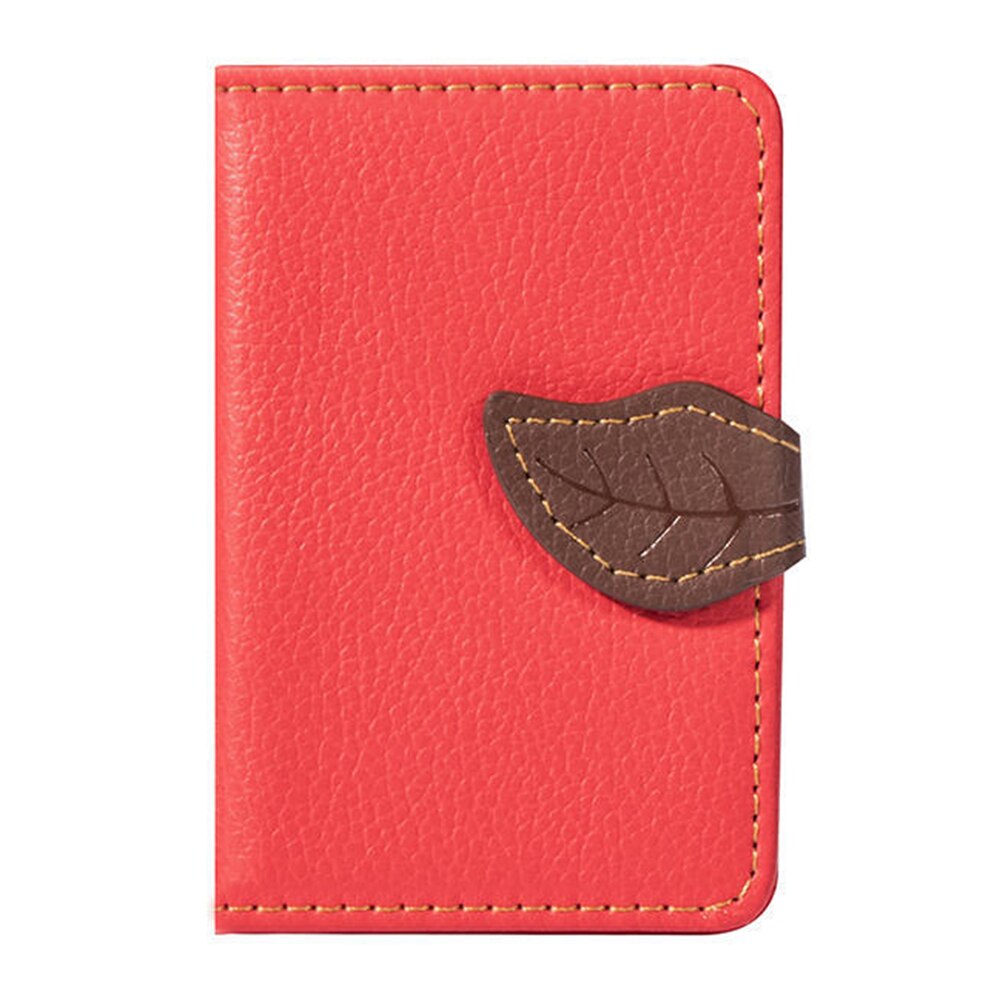 Credit Card Holder PU Leather Wallet Portable Stick On Purse Back Adhesive - Red Find Epic Store