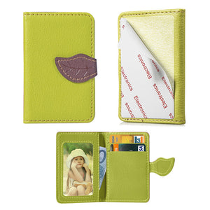 Credit Card Holder PU Leather Wallet Portable Stick On Purse Back Adhesive - Green Find Epic Store