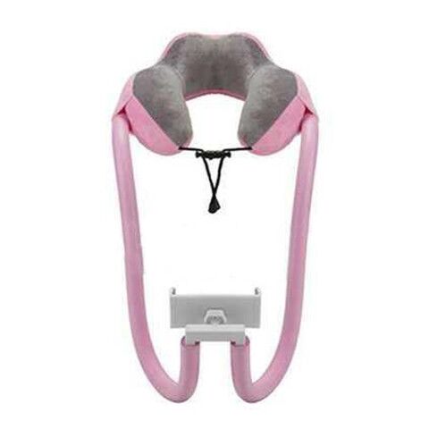 2-in-1 U-Shaped Neck Pillow With Gooseneck Tablet Phone Holder - Pink Find Epic Store