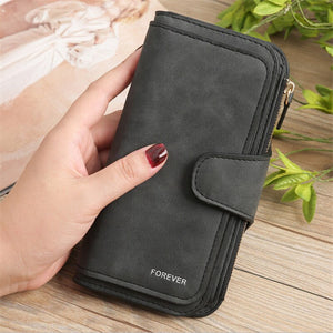 Wallet Brand Coin Purse Scrub Leather Women Wallet Money Phone Bag Female Snap Card Holder Ladies Long Clutch Carteira Feminina - Find Epic Store