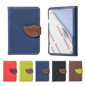 Credit Card Holder PU Leather Wallet Portable Stick On Purse Back Adhesive - Find Epic Store