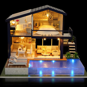 CUTEBEE Doll House Miniature DIY Dollhouse With Furnitures Wooden House Toys For Children Birthday Gift A066 - Find Epic Store
