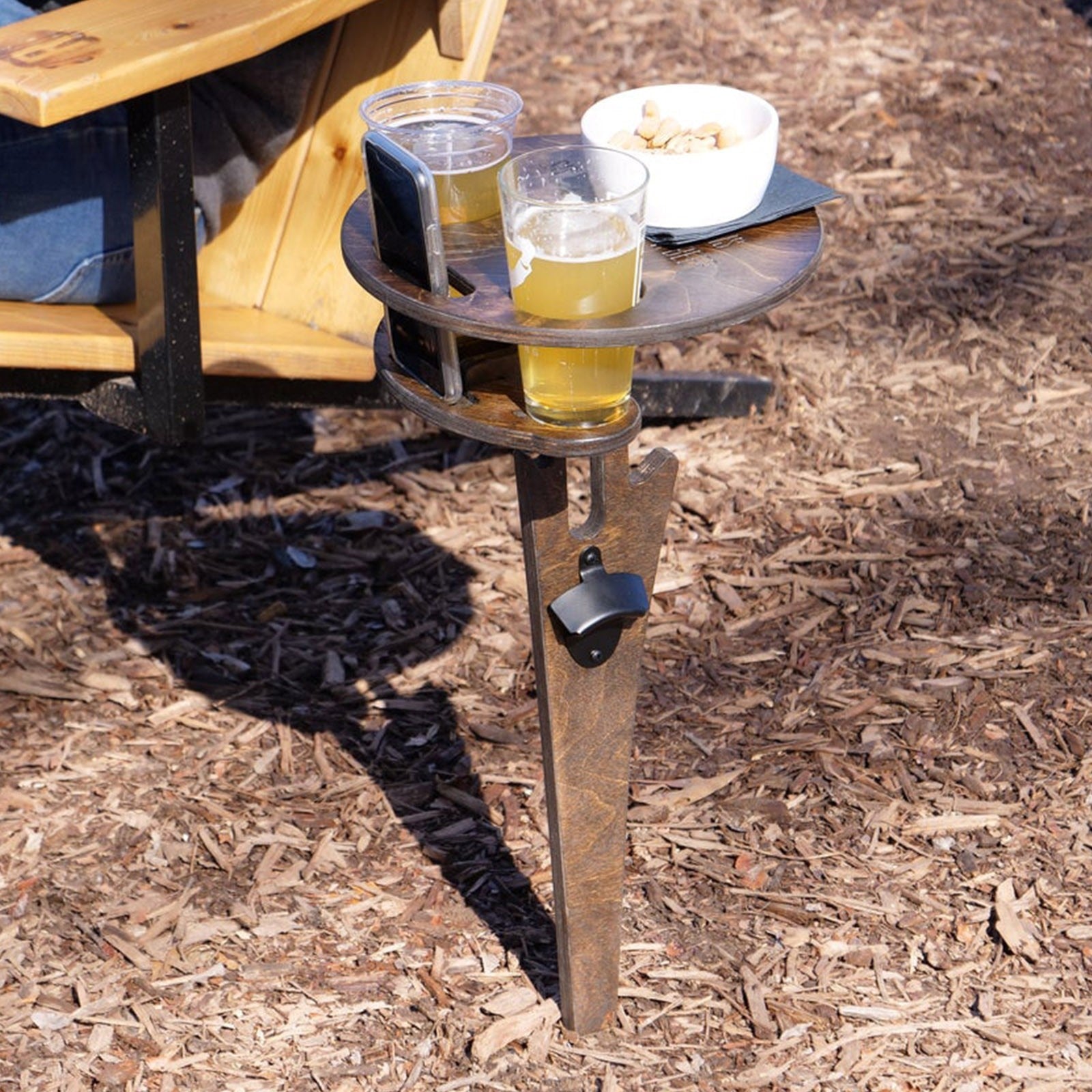 Portable Beer Wine Table with Foldable Round Desktop - Find Epic Store