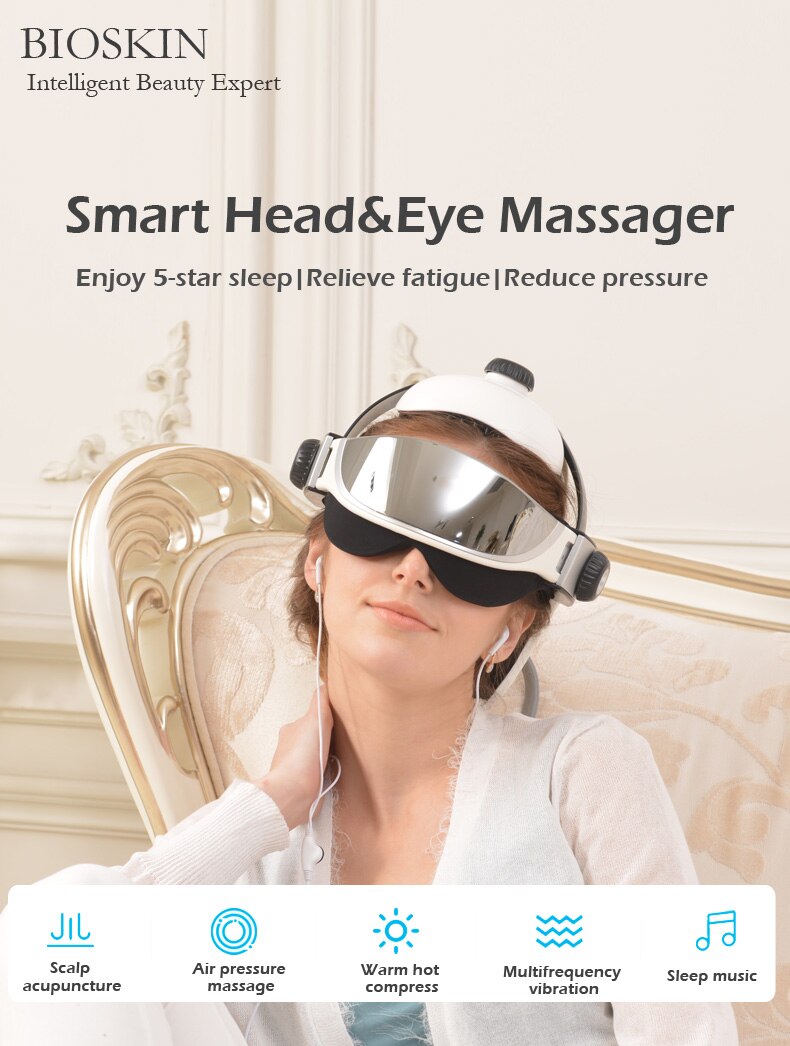 Smart Head Eye Massager 2 in 1 Heating Air Pressure Vibration Therapy - Find Epic Store